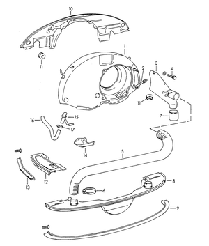 (New) 356/912 Blower Fan Hose - 1950-69