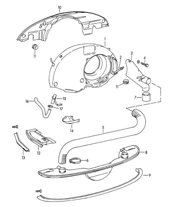 (New) 356/912 Blower Fan Hose - 1950-69