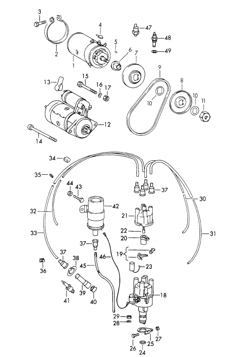 (New) 912 Bosch GR15N 12V Generator 1968-69