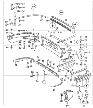 (New) 911S Rear Bumper Molding Rubber 1969-73