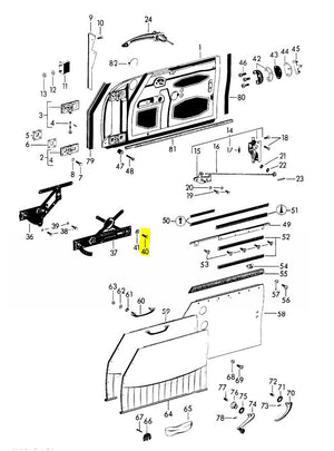 (New) 356 Convex Head Door Bolt Kit - 1950-66