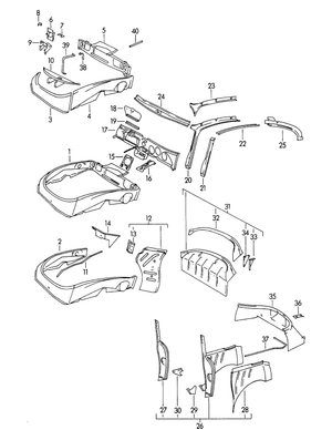 (New) 356 BT6/C Upper Inner Nose Panel - 1962-65