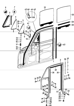 (New) 356 Upper and Rear Window Guide - 1950-65