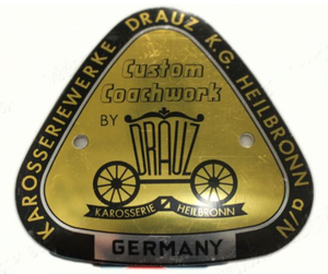 (New) 356 Early Convertible D/Roadster Drauz Body Badge