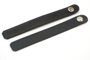 (New) 911/912/930 Pair of Leather Rear Seat Straps Black/Black - 1966-93