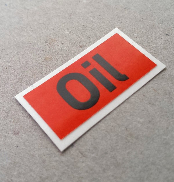 (New) 911 Red Oil Filler Decal - 1972