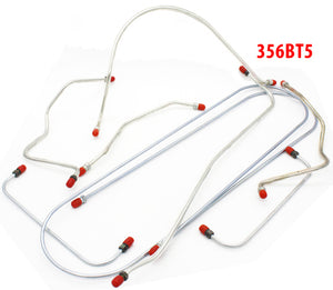 (New) 356 BT5 Complete 8-Piece Brake Line Kit w/ Bridge Pipes - 1959-61