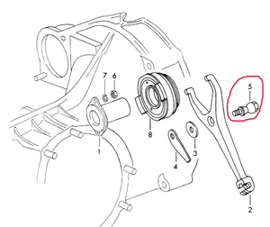 (New) 911 Clutch Release Fork Pivot Bolt - 1970-71
