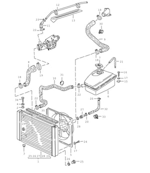 (New) 944 Radiator Hose to Expansion Tank - 1983-85