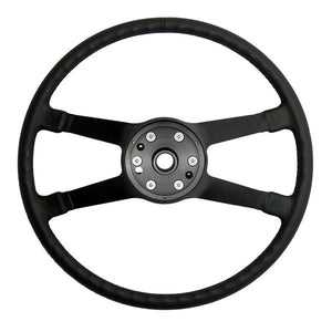 (New) 911/912/914 380mm Black Leather VDM Steering Wheel - 1969-74