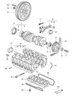 (New) 911/Boxster/Cayman Crankshaft Bolt