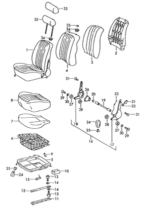 (New) 911/912 Seat Rail Hardware Kit - 1965-73