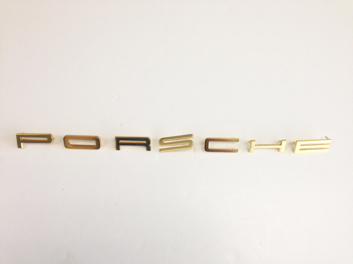 (New) 911/904/914 Gold "Porsche" Emblem - 1964-76