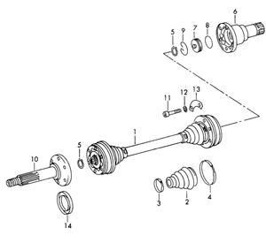 (New) 911/912 GKN Loebro Rebuilt CV Axle Shaft 1965-68