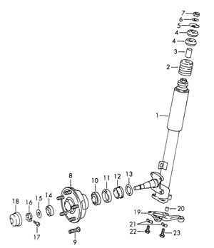 (Used) 911/912 SWB BOGE Passenger Side Strut Assembly 1965-68
