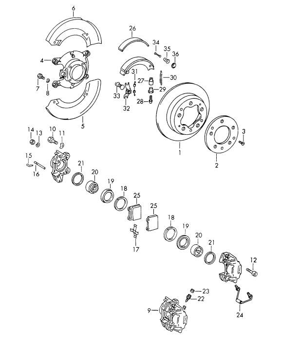 (New) 356/911/924 E brake Concave Washer - 1960-89