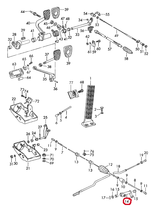 (Used) 911 Throttle Reverse Lever - 1965-68