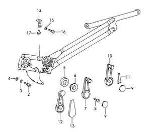 (New) 911/912 Driver's Side Manual Window Regulator - 1965-68