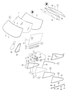 (New) 911/912 Quarter Window Trim Washer 3mm - 1965-77