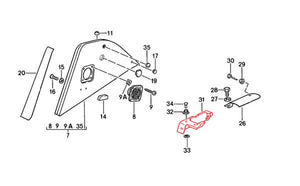 (New) 911 Cabriolet Right Quarter Panel Interior Trim Cover - 1984-85