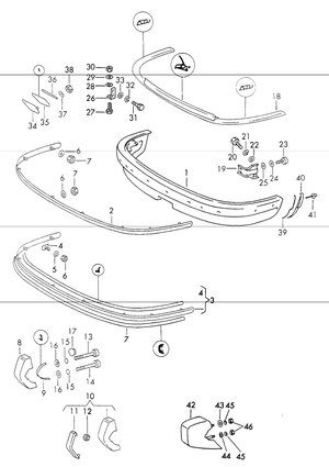 (New) 911S/RS Front Bumper Wide Deco Trim 1967-73