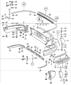 (New) 911S Rear Bumper Wide Deco Trim 1969-73