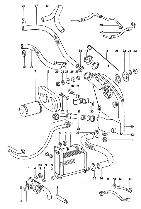 (New) 911 Oil Separator to Air Cleaner Hose 1973-77
