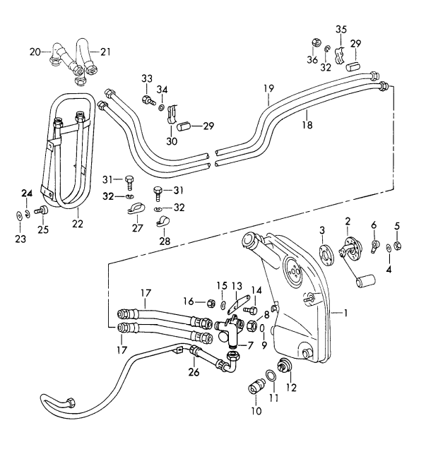 (New) 911 Oil Hose Line Bracket - 1970-89