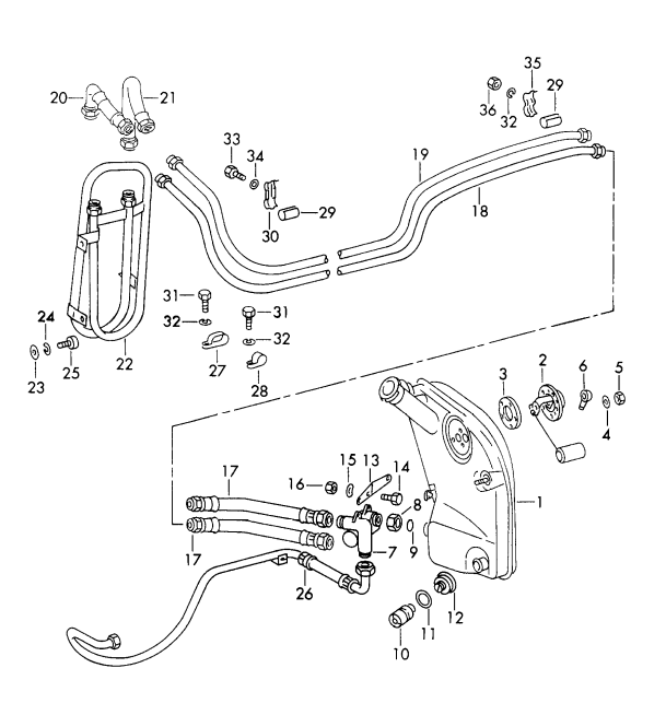 (New) 911 Oil Hose Line Bracket 1970-89