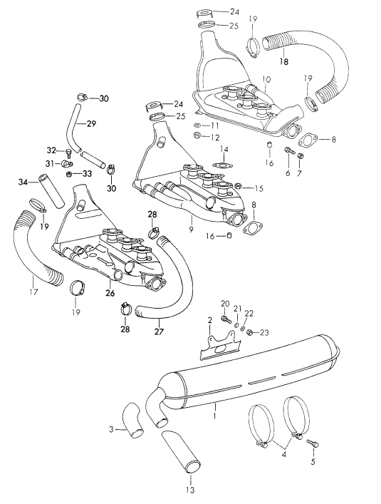 (New) 911 Left Hand MFI Heat Exchanger - 1969-73