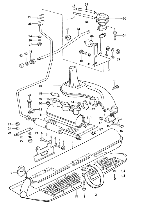 (Used) 911S, 911 Carrera, Heat Exchanger and Reactor Left 1976-77