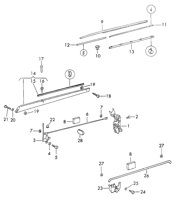 (Used) 911 Left Push Button Lock - 1970-73