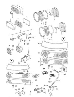 (New) 911/912 Left Side Tail lights Lens Gasket - 1969-89