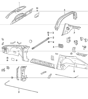 (New) 911/912 Targa Bar Filler Plate Left - 1965-89