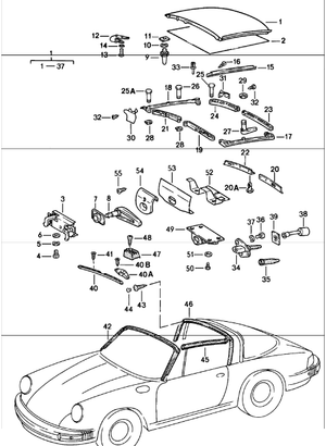 (New) 911/912 Targa Top Hook Screw 1965-89