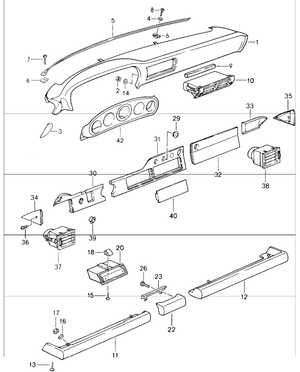 (Used) 911 Dash Corner Left 1984-91
