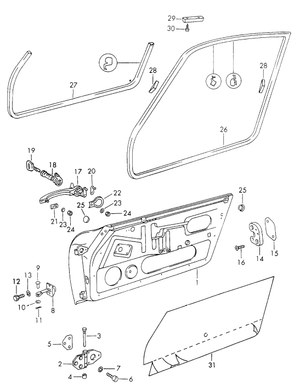 (New) 911/912/930 Pair of Door Panel Moisture Barriers - 1965-89