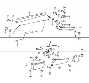 (New) 911/912 Door Pocket Post Kit - 1969-73