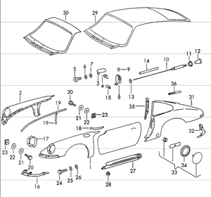 (New) 356/911/912/930 Fuel Door Latch Buffer - 1962-89