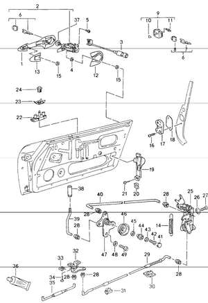 (New) 911 Inner Door Pull Rod 1974-98