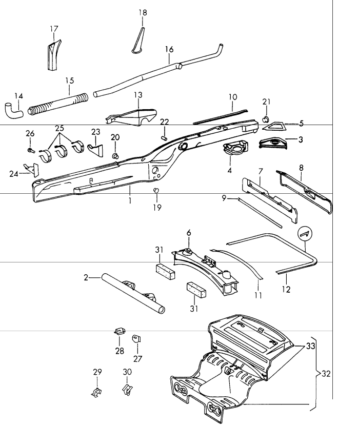 (New) 911 Side Member Bracket Right 1965-73