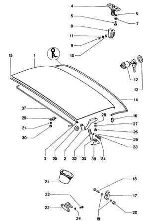 (New) 914 Deck Lid Roller 1970-76