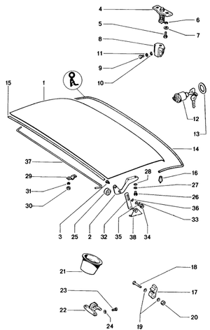 (New) 914 Rear Upper Trunk Latch - 1970-76