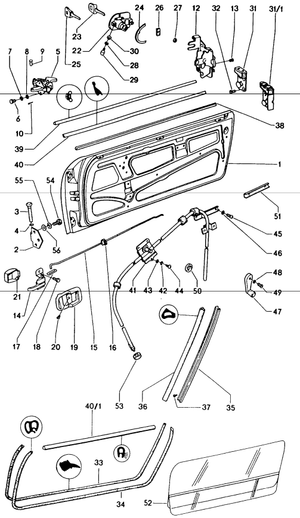 (New) 914 Door Window Seal Left 1970-76