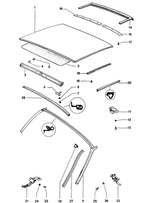 (New) 914 Windshield Gutter Retaining Strip Passenger Side - 1970-76