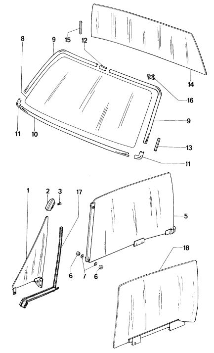 (New) 914 Vent Glass Seal Right 1970-76