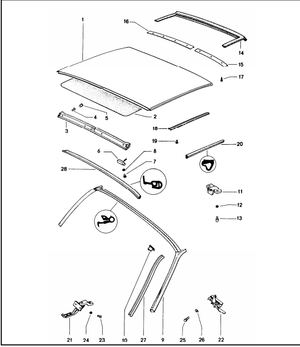 (New) 914 Targa Top Rear Seal w/ Fuzzy - 1974-76