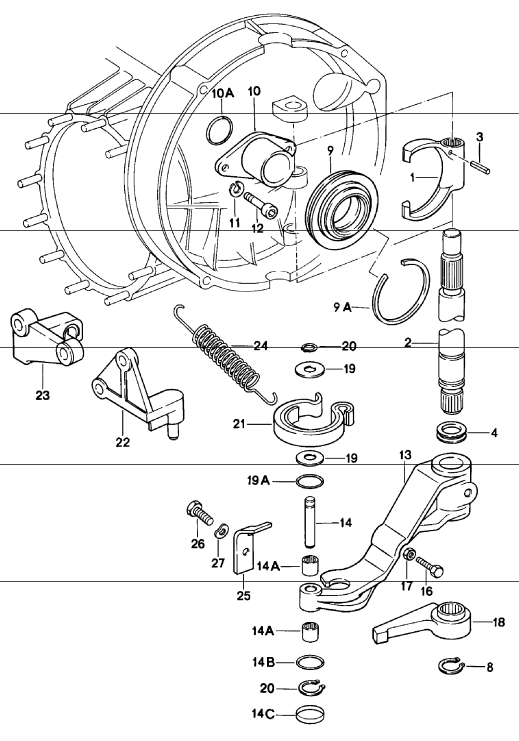 (New) 911 Clutch Bearing Bracket 1978-86