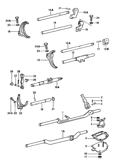 (Used) 915 3rd/4th Shift Rod and Fork 1972-85