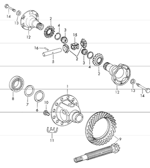 (New) 911 915 Transmission Ring and Pinion 1972-77